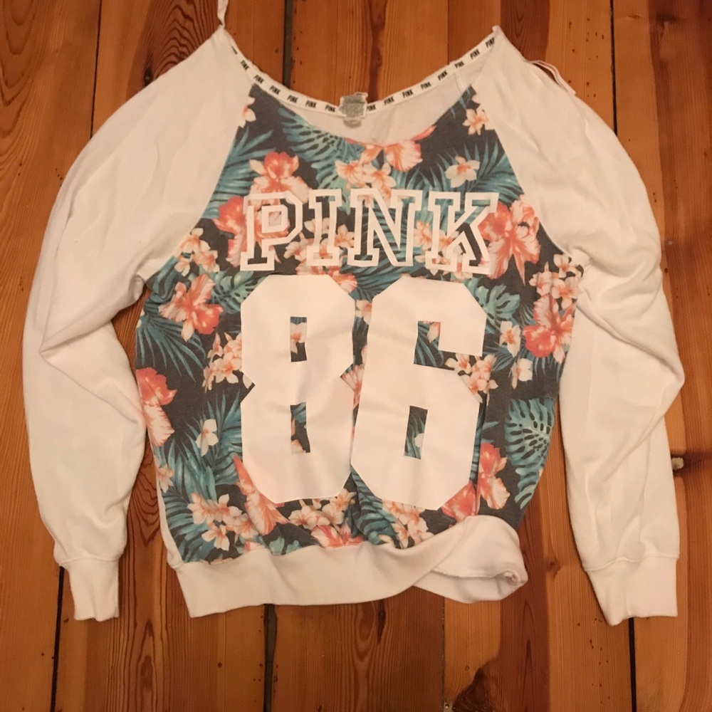 PINK of the shoulder sweatshirt